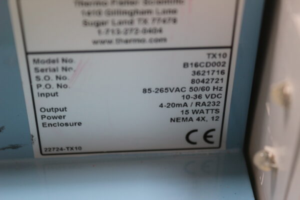 6181 Thermo Fisher Scientific TX10 Dedicated Transit-Time Ultrasonic Flowmeter - Image 2