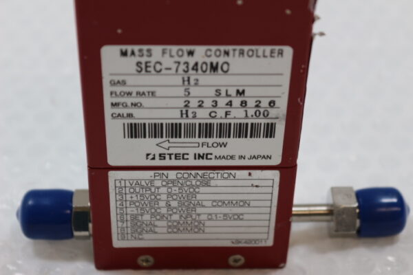 6221 STEC SEC-7340MO Mass Flow Controller, Gas H2, 5 SLM - Image 2