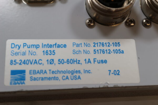 6258 Ebara 217612-105 Dry Pump Interface - Image 2