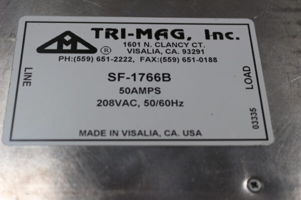 6396 TRI-MAG SF-1766B AC Line Filter - Image 2