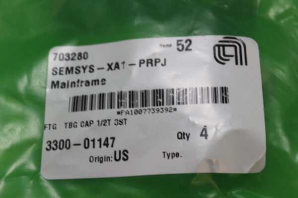 6454 Applied Materials 3300-01147 FTG TBG CAP 1/2T SST - Image 2