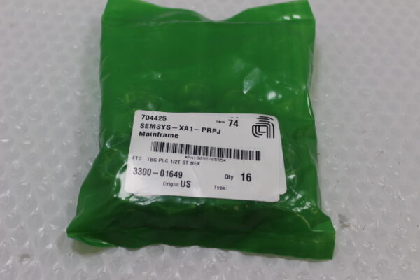 6455 Applied Materials 3300-01649 FTG TBG PLG 1/2T ST HEX