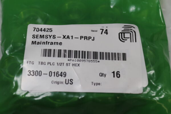 6455 Applied Materials 3300-01649 FTG TBG PLG 1/2T ST HEX - Image 2