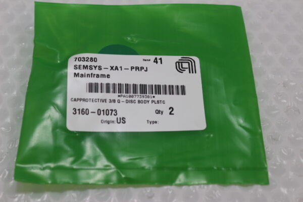 6456 Applied Materials 3160-01073 CAP PROTECTIVE 3/8Q-DISC BODY PLSTC