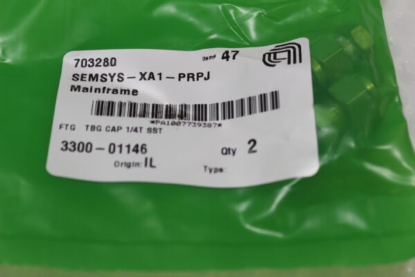 6457 Applied Materials 3300-01146 FTG TBG CAP 1/4T SST - Image 2