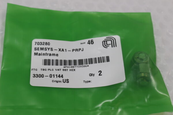 6458 Applied Materials 3300-01144 FTG TBG PLG 1/4T SST HEX - Image 2
