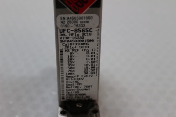6465 Celerity UNIT UFC-8565C 0190-16333 Mass Flow Controller N2 25000 sccm - Image 2
