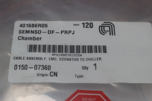 6504 Applied Materials 0150-07360 Cable Assy. EMO, OZONATOR TO CHILLER - Image 2