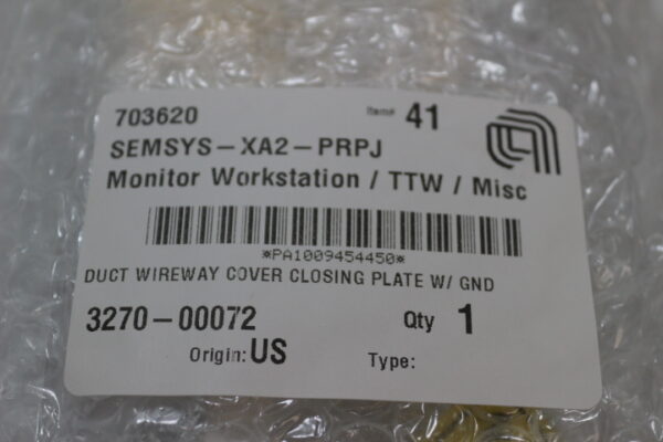 6553 Applied Materials 3270-00072 Duct Wireway Cover Closing Plate W/GND - Image 2
