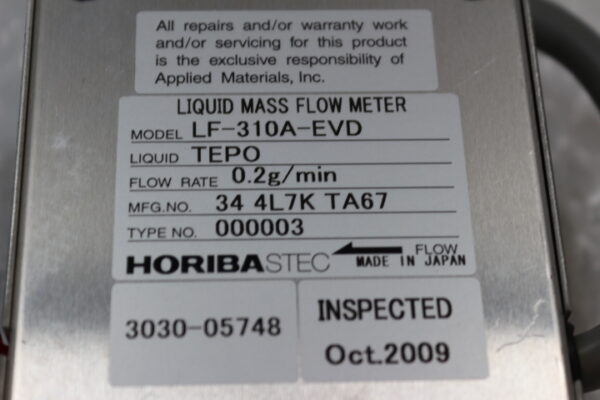 6573 HoribaStec LF-310A-EVD, 3030-05748 Liquid Mass Flow Controller - Image 2
