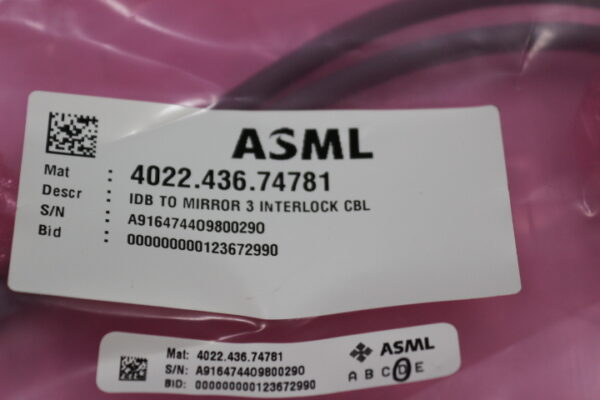 6590 ASML 4022.436.74781 IDB to Mirror 3 Interlock Cable - Image 2