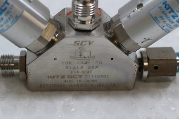 6647 KITZ SCT 10K-1/4” TD 316LE SEP, B23VTD40C-VNVNVFA-A-1860-FA Diaphragm Valve - Image 2