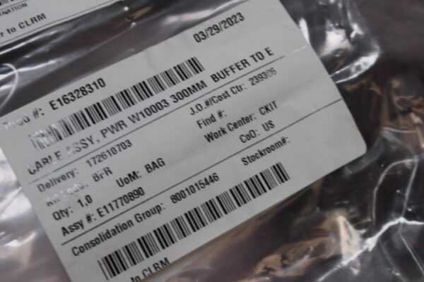 6770 Varian AMAT E16328310 Cable Assy, PWR W10003, 300mm Buffer to E - Image 2