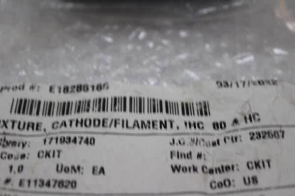 6808 Varian E18286166 Fixture, Cathode/Filament, 1HC 80 & HC - Image 2