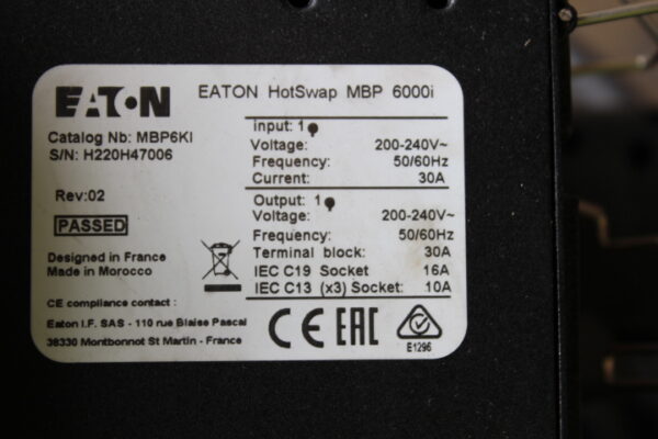 6838 EATON PW9130i6000T-XL, 9104-12384 Uninterruptible Power Supply - Image 3