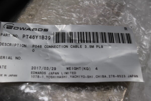 6894 Edwards PT46Y1B39 PO46 Connection Cable 3.5 M PL9 - Image 2